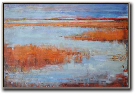Hand Painted Horizontal Abstract Landscape Oil Painting On