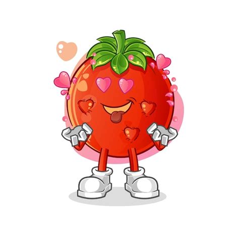 Premium Vector Tomato Fallin Love Vector Cartoon Character