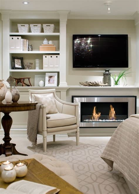 Wall mounted electric fireplaces for your bedroom. Monochromatic Bedroom {Luxe for Less | Fireplace built ins ...