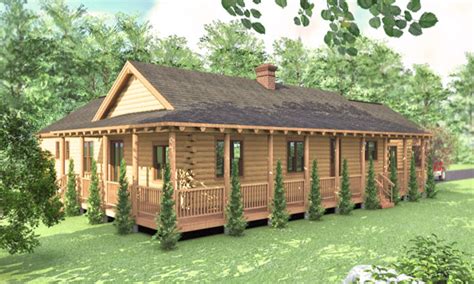 Log Cabin Ranch Style Home Plans Simple Log Cabins Log