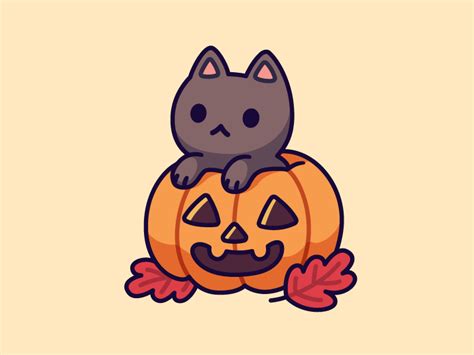 Pumpkin Kitty Cute Halloween Drawings Cute Cartoon Drawings Cute