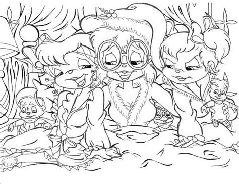 Alvin and the chipmunks chipettes coloring pages. The Chipettes In Bed With The Chipmunks Doll Coloring Page ...