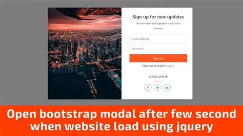 How To Open Bootstrap Popup Model After Few Seconds When Website Load Using Jquery Youtube