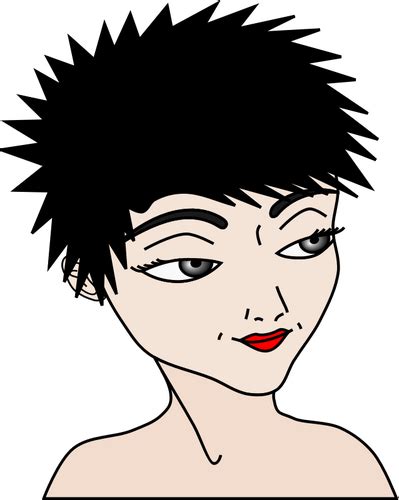 Vector Clip Art Of Girl With Spiky Hair Public Domain Vectors
