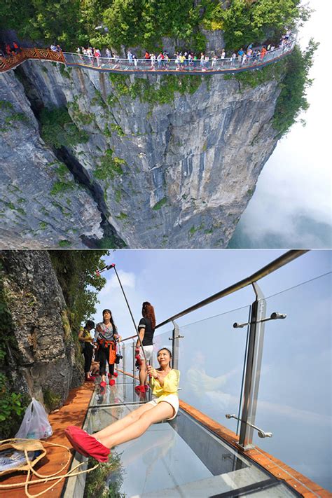 Chinas Coiling Dragon Cliff Skywalk Zhangjiajie National Forest Park