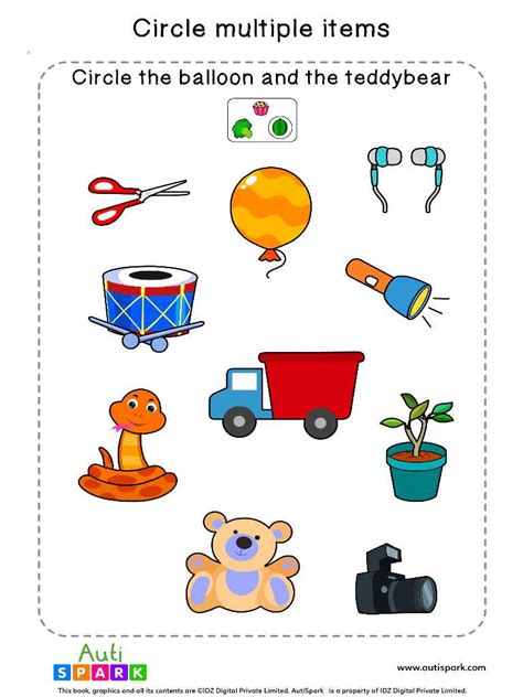 Circle The Objects 10 Sorting Worksheet Autispark