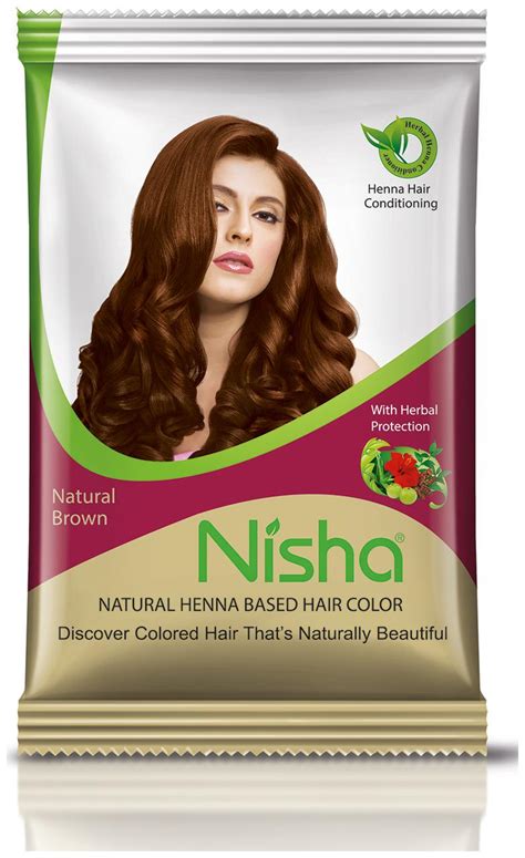 Buy Nisha Natural Brown Color Henna Based Hair Color 15g Pack Of 10 Online At Low Prices In