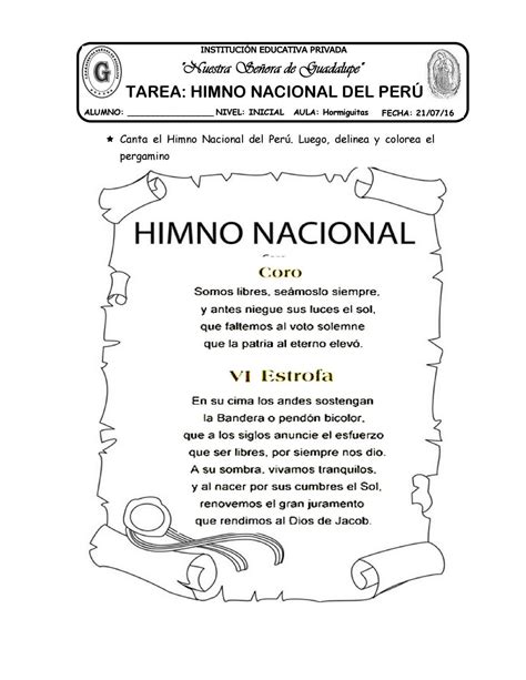 Collection Of Himno Nacional Para Colorear De Colombia Manual2012