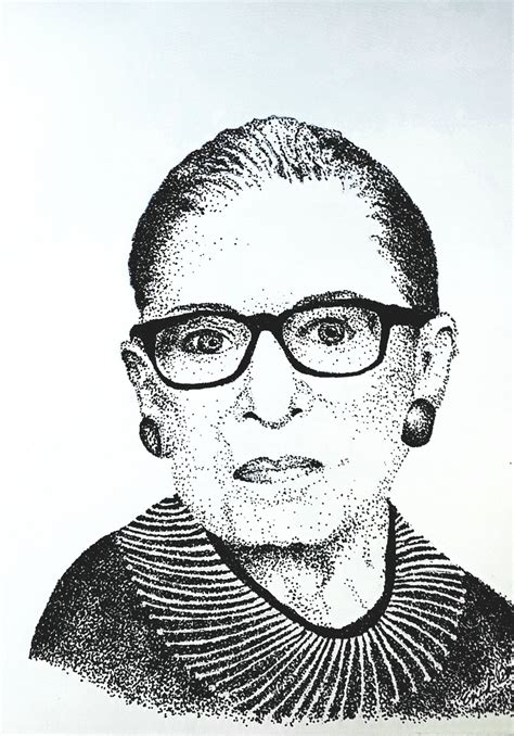 Original Pointillism Portrait Of Justice Ruth Bader Giinsburg Etsy