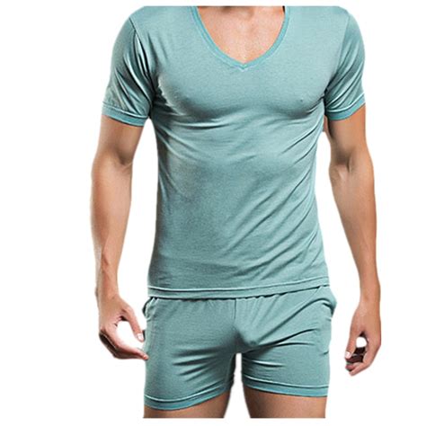 2017 Summer Mens Sexy Sleepwear Mens Cotton Nightwear Brand New