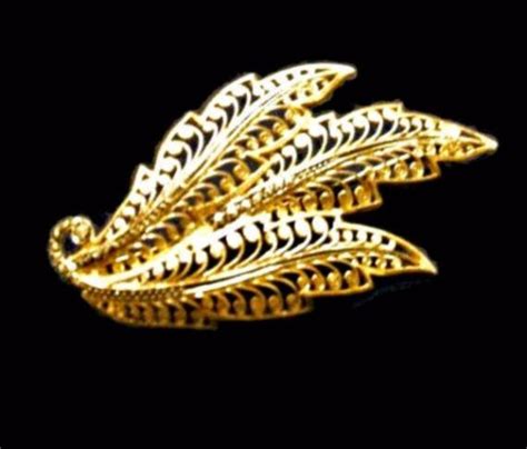 Alice Caviness Germany Sterling Silver Leaf Brooch With Marcasites Gold