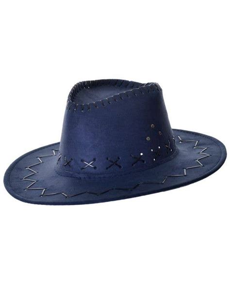 Adults Navy Blue Cowboy Hat Blue Faux Suede Cowboy Costume Hat