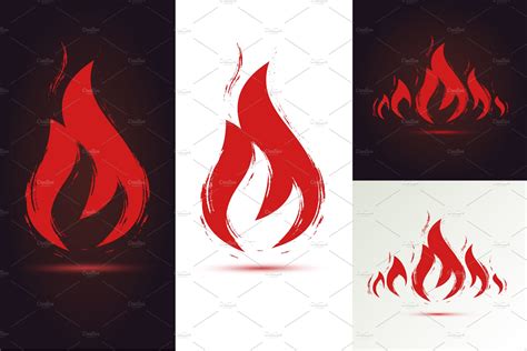 Fire Flame Design Elements Pre Designed Photoshop Graphics ~ Creative
