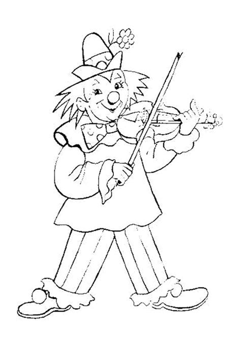 Le clown est sans aucun doute le. Coloriage Cirque Clown Joue Du Violon - Hugolescargot.com