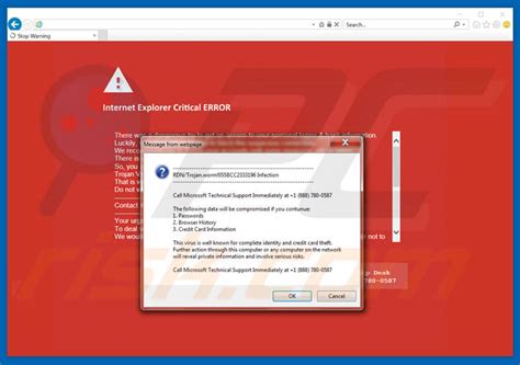 Internet Explorer Critical Error Scam Easy Removal Steps Updated