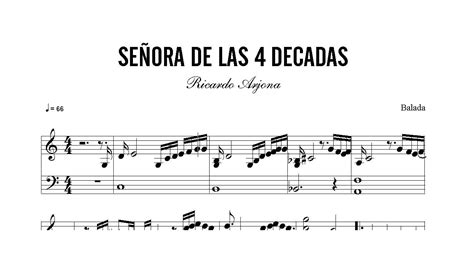 Partitura: Ricardo Arjona - Señora de las 4 Decadas | Clases de