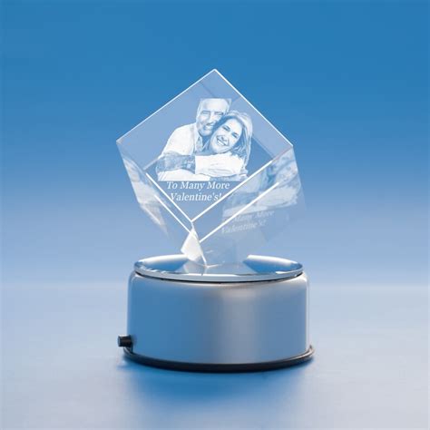 D Cube Crystal Laser Engraved With Your Custom Photo By Etsy