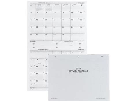 Unicor 5453727 Fed Flip Style Activity Schedule Calendar Julian