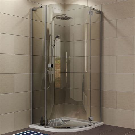 Cooke And Lewis Luxuriant Quadrant Shower Enclosure With Hinged Door And Smoked Glass W 900mm D