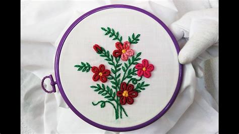 This simple yet beautiful floral motif has become widely popular and you can learn how to do it, too! Hand Embroidery - Flowers with Brazilian Stitch - YouTube