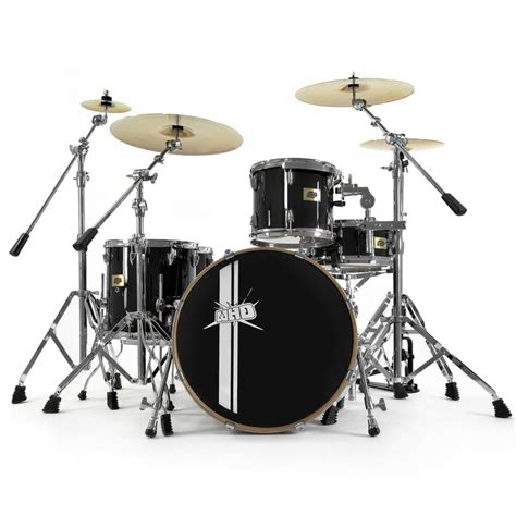 Disc Whd Birch Rock Custom Drum Kit Whd Cymbal Pack Black Gear4music