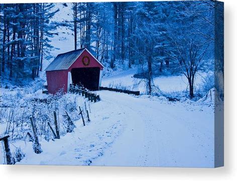 Winter Vermont Covered Bridge Canvas Print Canvas Art By Jeff Folger