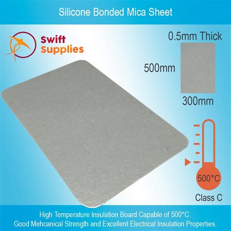 Silicone Bonded Mica Sheet 05mm Thick X 300mm X 500mm