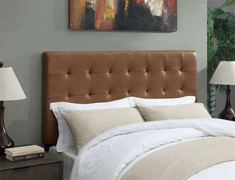Shop grey leather tufted headboard on houzz. Wilburton Faux Leather Biscuit Tufted Full/Queen Headboard ...