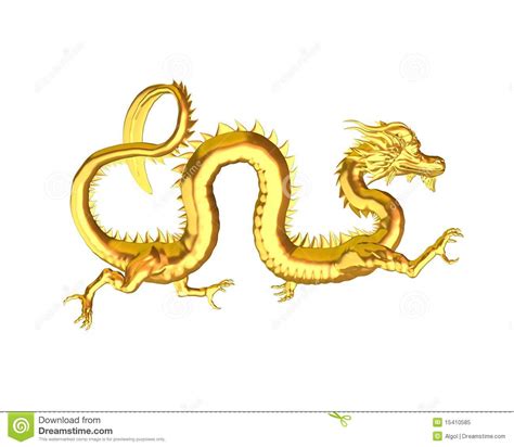 Golden Chinese Dragon 3 Stock Illustration Image Of