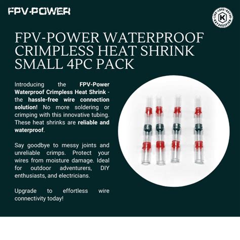 Fpv Power Waterproof Crimpless Heat Shrink Small Pack Of 4 4