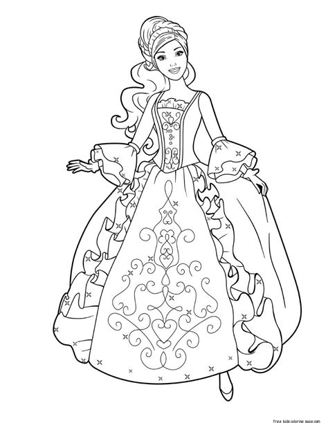 Barbie is a toy that is very attached to girls. printable barbie princess coloring pages for kidsFree ...