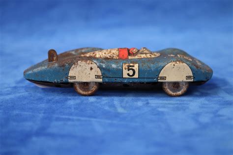 Lot Vintage Tin Toy Biller Toy Racing Car Made In Us Zone Germany