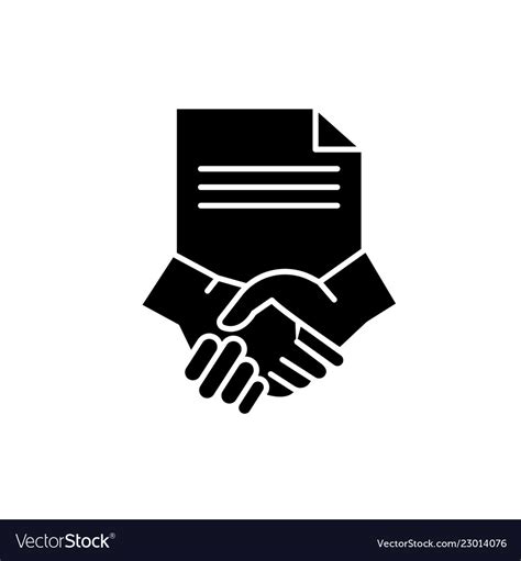 Conclusion Of A Contract Black Icon Sign Vector Image