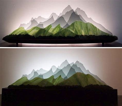 Customizable 3d Layered Glass Sculptures Landscape Art Layered Art
