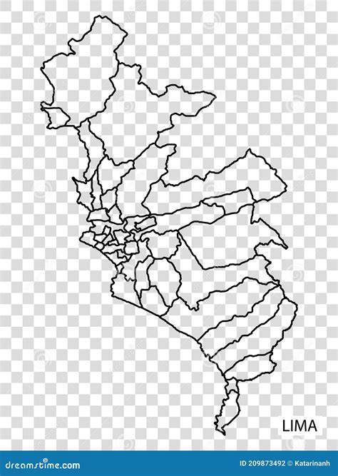 Mapa De Alta Calidad De Lima Es Una Capital De Perú Con Fronteras De