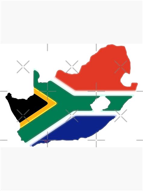 South Africa Map With South African Flag Art Print By Havocgirl