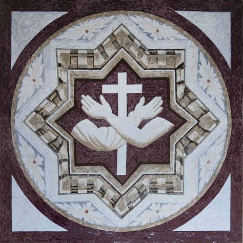 Christian Unity Mosaic Medallion Religious Mozaico