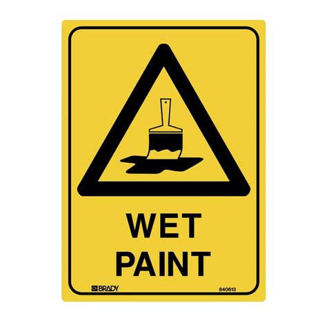 Warning Sign Wet Paint Metal H450mm X W300mm