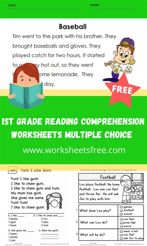 1st Grade Reading Comprehension Worksheets Multiple Choice In 2023