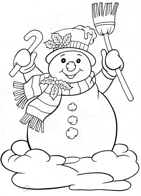 Coloring Pages : Holiday Coloring Pages Snowman Happy Holidays