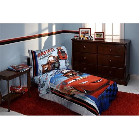 Cars bedroom set for toddlers. Disney Fastest Team 4 Piece Cars Toddler Bedding Set ...