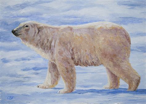 Polar Bear Mini Painting Painting By Crista Forest