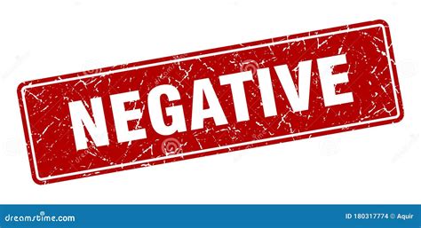 Negative Sign Negative Grunge Stamp Stock Vector Illustration Of