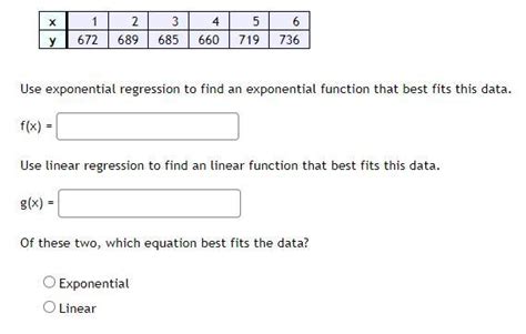 Use Exponential Regression To Find An Exponential Function That Best