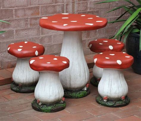 Here you'll find a wide variety of garden table and chair sets to choose from. TOADSTOOL TABLE AND FOUR CHAIRS-CHILDRENS SETTING-mushroom ...