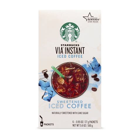 Starbucks Via Sweetened Iced Coffee Medium Roast Instant Coffee Packets