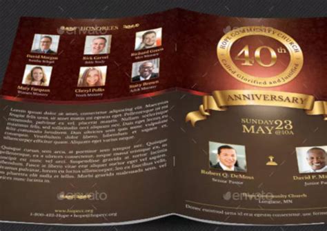 6 Church Anniversary Program Templates In Psd Doc Ai Pages