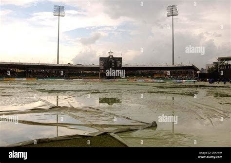 A Water Logged Outfield Stock Photo Alamy