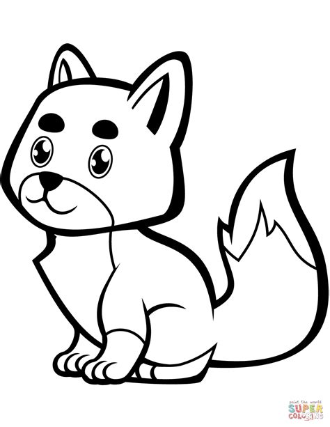Cute Baby Fox Coloring Page Free Printable Coloring Pages Fox