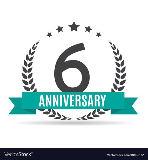 Template Logo 6 Years Anniversary Royalty Free Vector Image